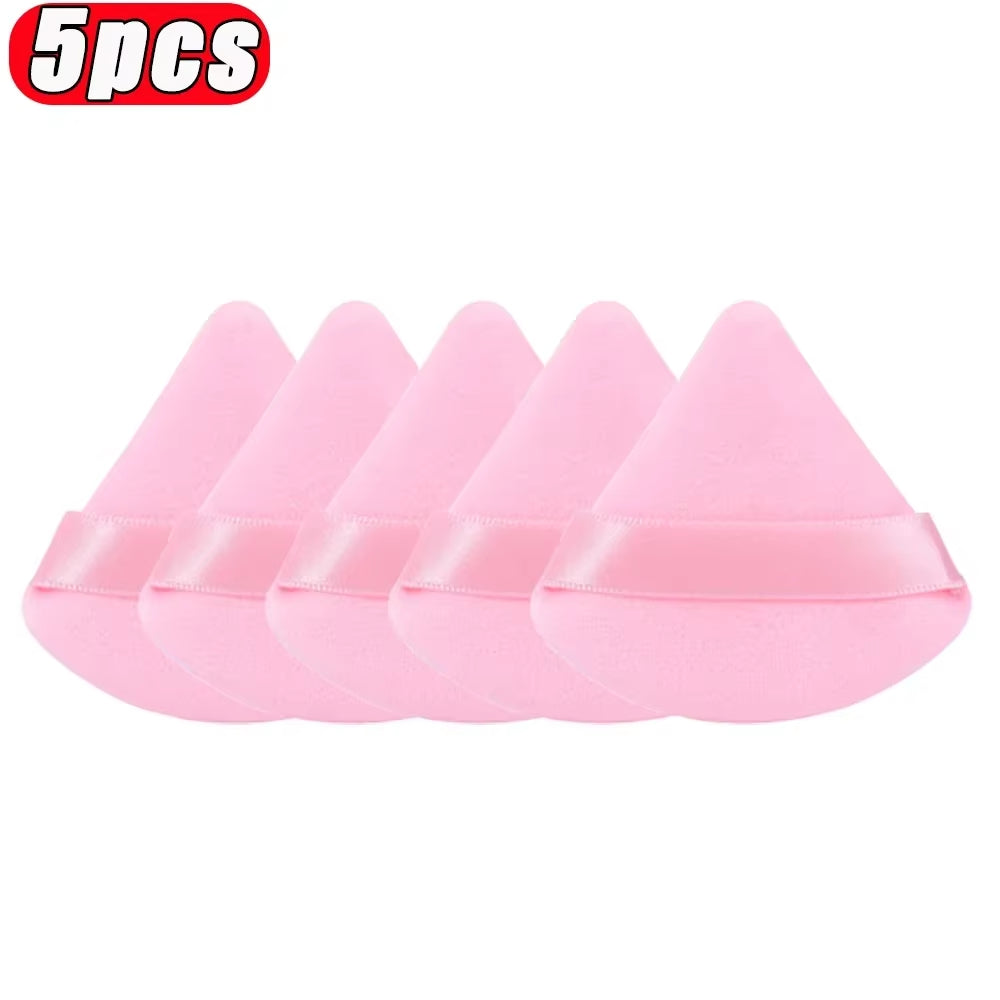 1-20Pcs Short Plush Triangle Makeup Puffs Triangle Velvet Washable Powder Puff Cosmetics Eye Beauty Makeup Tool Reusable Sponge