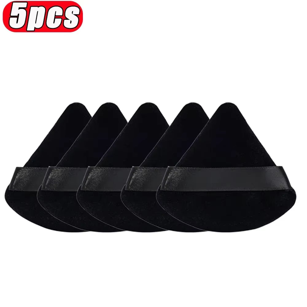 1-20Pcs Short Plush Triangle Makeup Puffs Triangle Velvet Washable Powder Puff Cosmetics Eye Beauty Makeup Tool Reusable Sponge