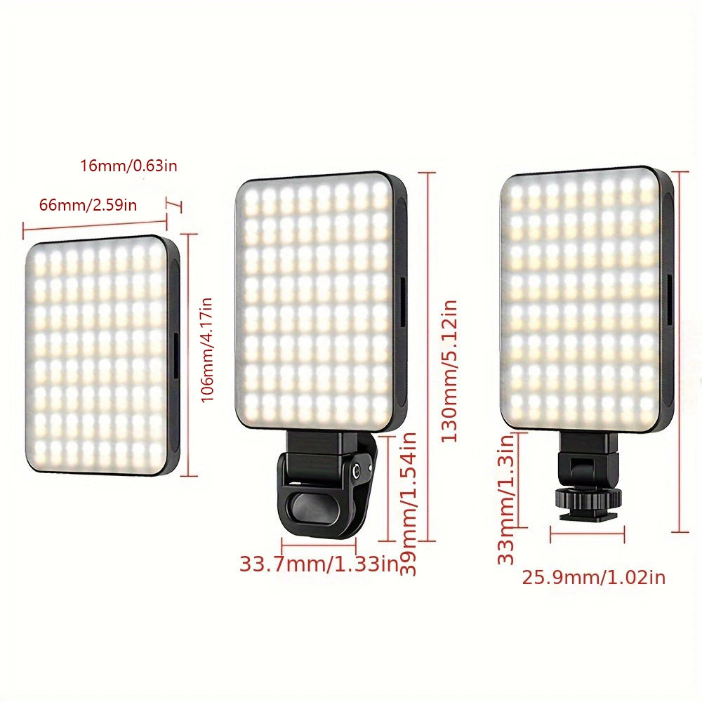 1Pc Magnetic Fill Light,3000Mah Selfie Light,120Leds,Usb Charging,3 Light Modes,For Photography,Makeup,Ideo Conference,With Clip
