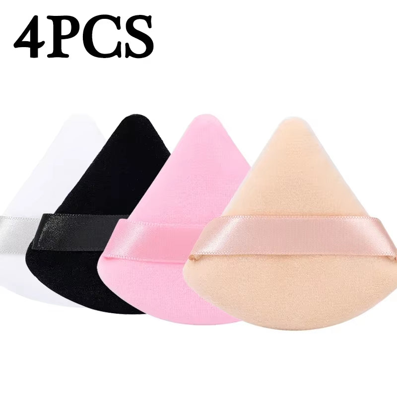 1-20Pcs Short Plush Triangle Makeup Puffs Triangle Velvet Washable Powder Puff Cosmetics Eye Beauty Makeup Tool Reusable Sponge