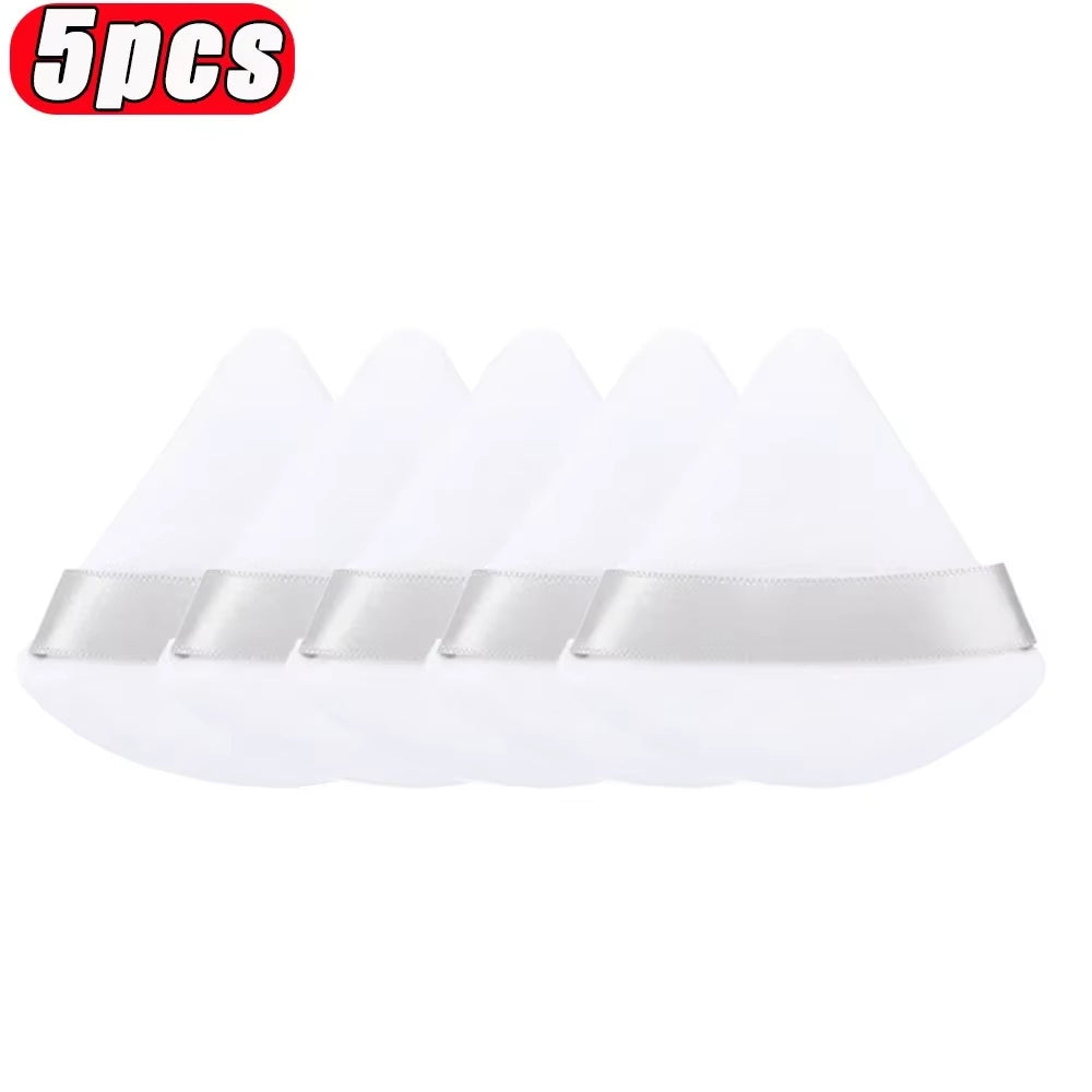 1-20Pcs Short Plush Triangle Makeup Puffs Triangle Velvet Washable Powder Puff Cosmetics Eye Beauty Makeup Tool Reusable Sponge