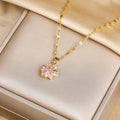 Sakura Charm Pendant Clavicle Necklace